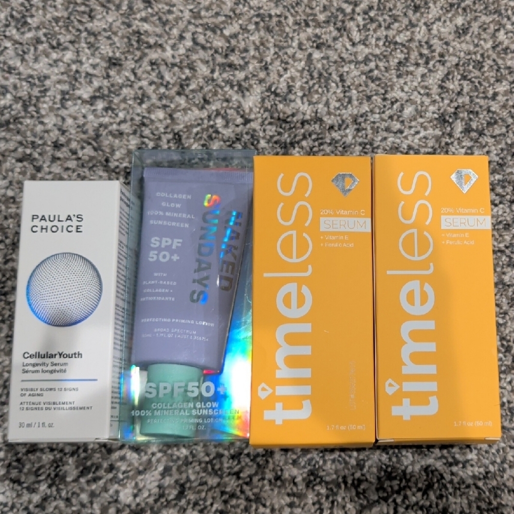 Paula's Choice CellularYouth, Naked Sundays Collagen Glow + 2 Timeless Vitamin C